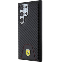 Заредете изображение във визуализатора на галерията – Original FERRARI hardcase Carbon Stitched Bottom FEHCS24LN3PUK for Samsung Galaxy  S24 Ultra Black
