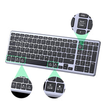 Заредете изображение във визуализатора на галерията – Ugreen KU005 Bluetooth/2.4 GHz Wireless Membrane Keyboard with Backlight - Black
