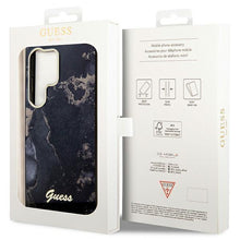 Заредете изображение във визуализатора на галерията – Guess GUHCS23LHTMRSK S23 Ultra S918 black/black hardcase Golden Marble Collection
