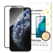 Заредете изображение във визуализатора на галерията – Wozinsky super tough full glue tempered glass full screen with frame case friendly Apple iphone 11 pro / iphone xs / iphone x black
