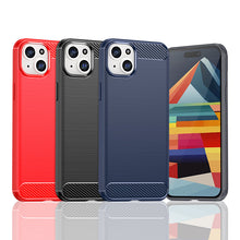 Заредете изображение във визуализатора на галерията – Flexible carbon pattern case for iPhone 15 Plus Carbon Case - blue
