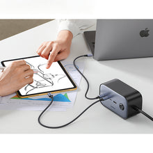 Заредете изображение във визуализатора на галерията – Ugreen wall charger GaN USB C / USB AC power strip black (CD270)
