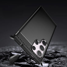 Заредете изображение във визуализатора на галерията – Carbon Case for Samsung Galaxy S24 Ultra Flexible Silicone Carbon Cover - Black
