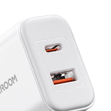 Заредете изображение във визуализатора на галерията – EU Joyroom JR-TCF05 20W USB-A USB-C charger + USB-C cable - white
