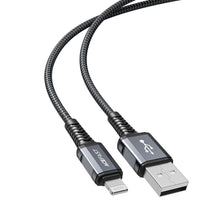Заредете изображение във визуализатора на галерията – Acefast cable usb a a to lightning 8-pin mfi 2,4a aluminum alloy c1-02 1,2 m deep space gray
