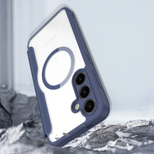 Заредете изображение във визуализатора на галерията – Dux Ducis Skin X Pro case for Samsung S24 with magnetic ring and flap - blue
