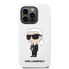 Заредете изображение във визуализатора на галерията – Karl Lagerfeld KLHCP14LSNIKBCH iPhone 14 Pro 6.1" hardcase white/white Silicone Ikonik
