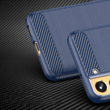 Заредете изображение във визуализатора на галерията – Carbon Case for Samsung Galaxy S23 flexible silicone carbon cover blue
