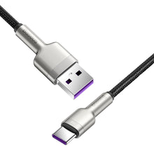 Заредете изображение във визуализатора на галерията – Baseus Cable Cafule Metal - USB to Type C - 66W 0,25 metres (CAKF000001) black
