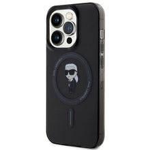Заредете изображение във визуализатора на галерията – Karl Lagerfeld IML Ikonik MagSafe case for iPhone 14 Pro Max - black
