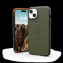 Заредете изображение във визуализатора на галерията – UAG Civilian Magsafe - protective case for iPhone 15 Plus (olive)
