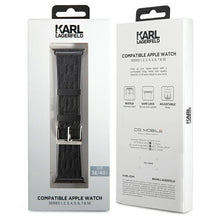 Заредете изображение във визуализатора на галерията – Original Strap KARL LAGERLELD strap Saffiano Monogram  KLAWMSAKLHPK for Apple Watch 38/40/41mm czarny
