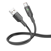 Заредете изображение във визуализатора на галерията – HOCO cable USB to Type C 5A Transparent explore intelligent power-off U120 1m black
