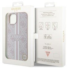 Заредете изображение във визуализатора на галерията – Guess GUHMP14SP4RPSP iPhone 14 6.1" pink/pink hardcase 4G Printed Stripes MagSafe

