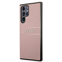 Заредете изображение във визуализатора на галерията – Guess GUHCS22LPSASBPI S22 Ultra S908 pink / pink Saffiano Stripe
