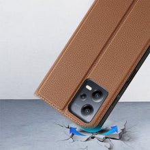 Заредете изображение във визуализатора на галерията – Dux Ducis Skin X2 Case for Xiaomi Redmi Note 12 5G / Poco X5 5G Cover Flip Wallet Stand Brown
