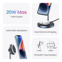 Заредете изображение във визуализатора на галерията – Ugreen CD317 MagSafe / Qi 2in1 charging station - black
