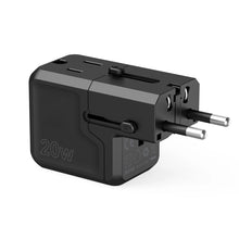 Заредете изображение във визуализатора на галерията – Choetech PD6038 USB-C USB-A PD 20W Travel Charger USA EU UK AU - Black
