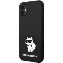 Заредете изображение във визуализатора на галерията – Karl Lagerfeld KLHCN61SNCHBCK iPhone 11/ XR hardcase black/black Silicone Choupette
