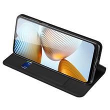 Заредете изображение във визуализатора на галерията – Dux Ducis Skin Pro Case For Xiaomi Redmi Note 11E /Redmi 10 5G / Redmi 10 Prime+ 5G / Poco M4 5G Cover Flip Card Wallet Stand Black
