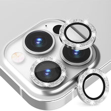 Заредете изображение във визуализатора на галерията – Tempered Glass HARD DIAMOND for camera (LENS) for Iphone 15 Pro/15 Pro Max silver (3 pieces)
