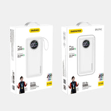 Заредете изображение във визуализатора на галерията – Dudao powerbank 10000mAh USB-A / USB-C 22.5W with built-in Lightning cable and USB-C white (K15sW)
