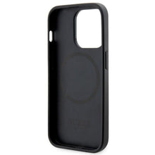 Заредете изображение във визуализатора на галерията – Guess GUHMP14LP4RPSK iPhone 14 Pro 6.1" black/black hardcase 4G Printed Stripes MagSafe
