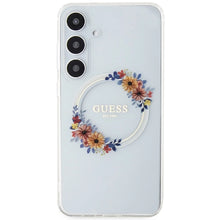 Заредете изображение във визуализатора на галерията – Guess IML Flowers Wreath MagSafe case for Samsung Galaxy S24+ - transparent
