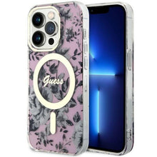 Заредете изображение във визуализатора на галерията – Guess GUHMP14XHCFWSP iPhone 14 Pro Max 6.7" pink/pink hardcase Flower MagSafe
