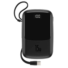 Заредете изображение във визуализатора на галерията – Power bank baseus qpow - 10 000mah lcd quick charge pd15w with cable to type c black ppqd-a01 - TopMag
