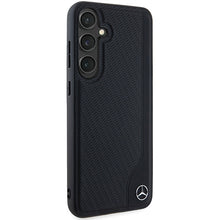 Заредете изображение във визуализатора на галерията – Original Case - hardcase Leather Debossed Line MagSafe MEHMS24S23RBGVK for Samsung Galaxy S24 Black
