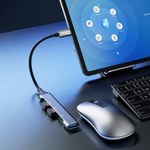 Заредете изображение във визуализатора на галерията – Dudao HUB 4in1 USB-C - 4x USB-A (3 x USB2.0 / USB3.0) 6.3cm black (A16T)
