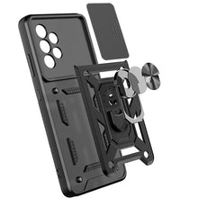 Заредете изображение във визуализатора на галерията – Hybrid Armor Camshield case for Samsung Galaxy A23 5G armored case with camera cover black
