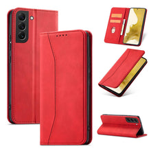 Заредете изображение във визуализатора на галерията – Magnet Fancy Case for Samsung Galaxy S23 flip cover wallet stand red
