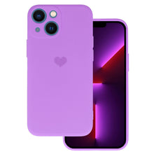 Заредете изображение във визуализатора на галерията – Vennus Silicone Heart Case for Iphone 14 design 1 purple

