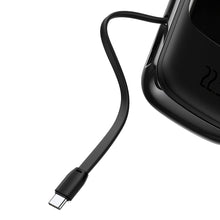 Заредете изображение във визуализатора на галерията – Baseus Qpow Digital Display powerbank with fast charging 20000mAh 22.5W QC/PD/SCP/FCP with built-in USB-C cable black
