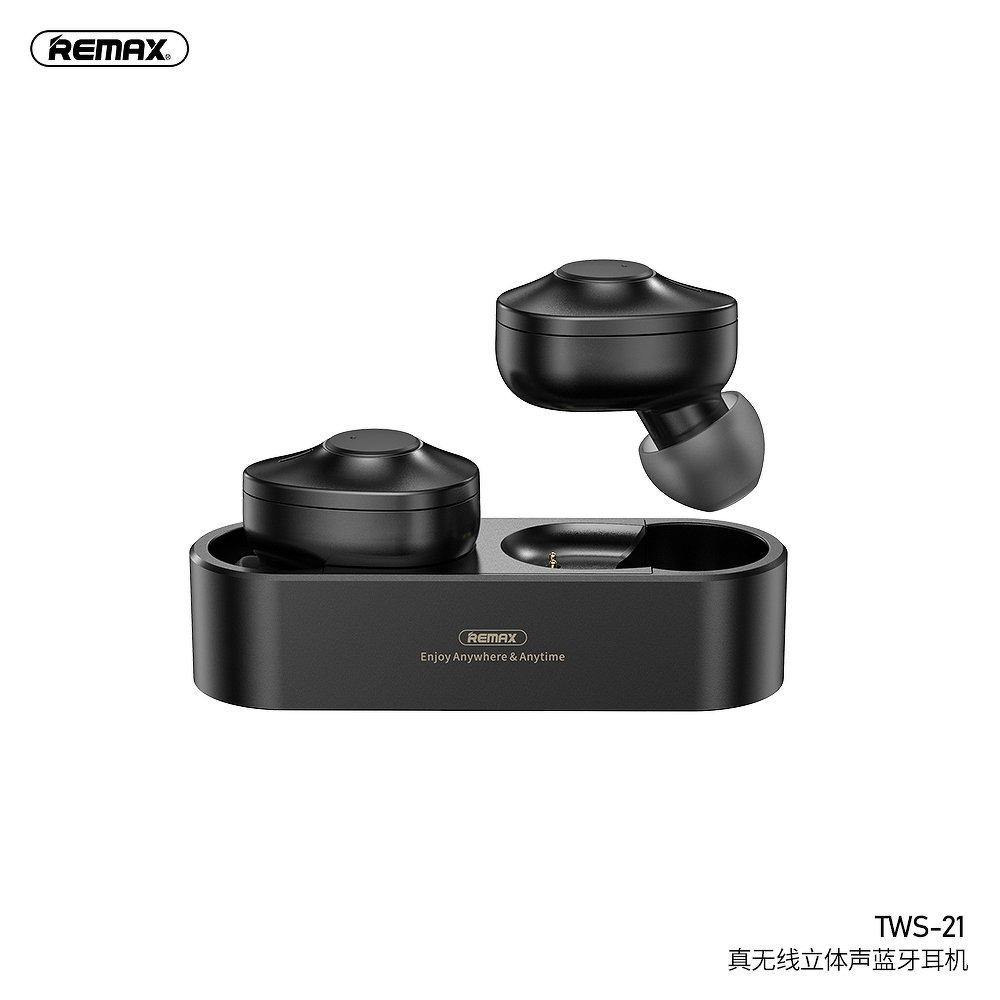 Remax bluetooth earphones tws-21 with power bank black - само за 21.99 лв