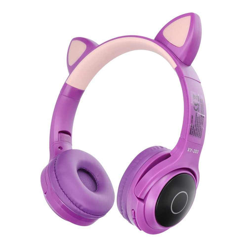 Headphones wireless cat ear model xy-203 purple - TopMag