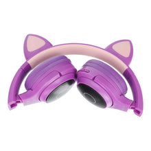 Заредете изображение във визуализатора на галерията – Headphones wireless cat ear model xy-203 purple - TopMag
