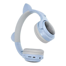 Заредете изображение във визуализатора на галерията – Headphones wireless cat ear model xy-203 blue - TopMag
