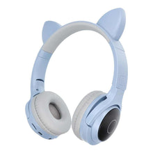 Заредете изображение във визуализатора на галерията – Headphones wireless cat ear model xy-203 blue - TopMag
