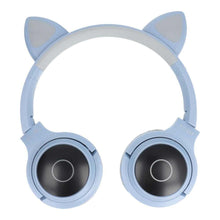 Заредете изображение във визуализатора на галерията – Headphones wireless cat ear model xy-203 blue - TopMag

