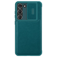 Заредете изображение във визуализатора на галерията – Nillkin Qin Leather Pro Case Samsung Galaxy S23+ Flip Cover Camera Cover green
