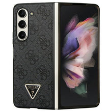 Заредете изображение във визуализатора на галерията – Original Case GUESS - hardcase Leather 4G Diamond Triangle GUHCZFD5P4TDPK for Samsun Galaxy Z Fold 5 Black
