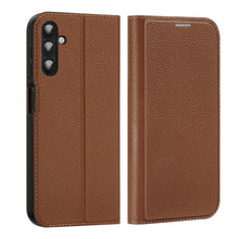 Заредете изображение във визуализатора на галерията – Dux Ducis Skin X2 case Samsung Galaxy A14 5G flip case wallet stand brown

