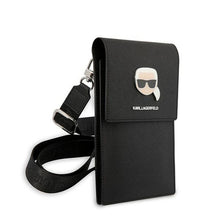 Заредете изображение във визуализатора на галерията – Universal bag for mobile Karl Lagerfeld KLWBSAKHPK (KH Metal / black)
