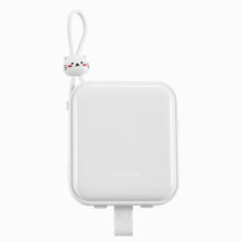Заредете изображение във визуализатора на галерията – Joyroom power bank with USB C and Lightning cables and stand Cutie Series 10000mAh 22.5W white (JR-L008)
