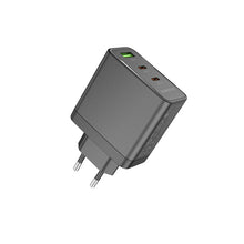 Заредете изображение във визуализатора на галерията – Borofone Wall charger BN12 Manager - USB + 2xType C - PD 65W 3A black
