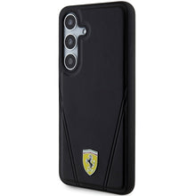 Заредете изображение във визуализатора на галерията – Original FERRARI hardcase Hot Stamp V Lines MagSafe FEHMS24SP3BAK for Samsung Galaxy  S24 Black
