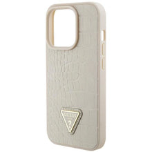 Заредете изображение във визуализатора на галерията – Guess Croco Triangle Logo case for iPhone 15 Pro - gold
